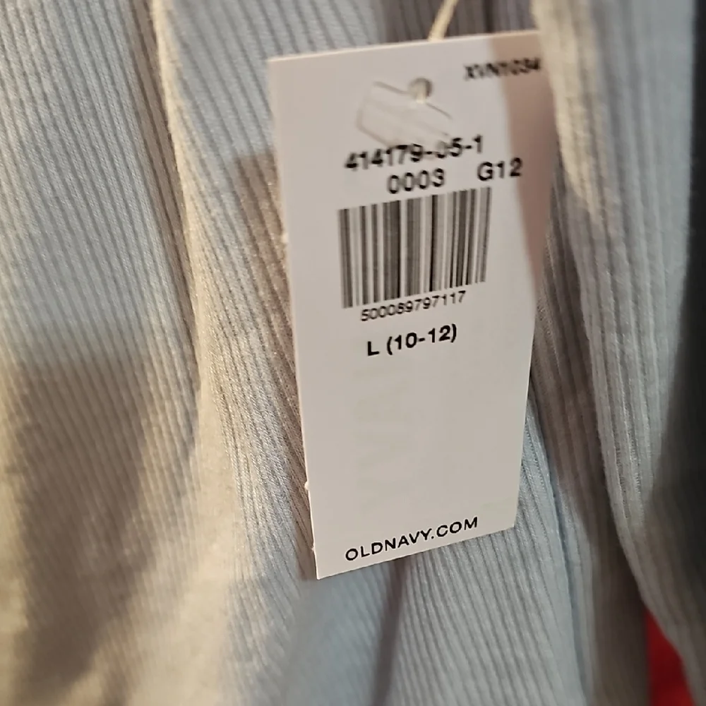 Old Navy NWT Girls Light Blue Ribbed Long Sleeve Top Size 10/12